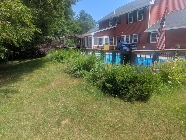 9 Deer Hill Ln, Hampden, ME 04444 - outdoor pool featuring a yard and a deck