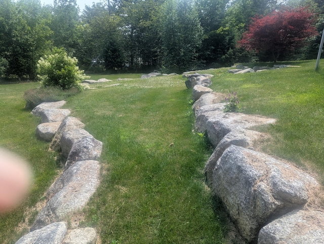 9 Deer Hill Ln, Hampden, ME 04444 - view of grassy yard featuring a wooded view
