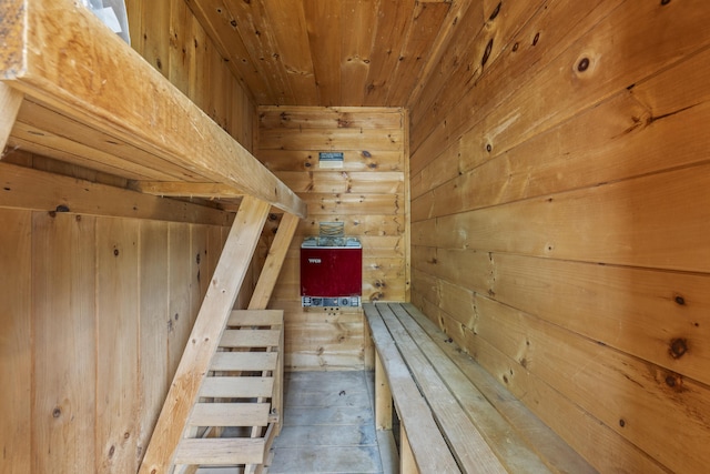 490 Cross Point Rd, Edgecomb, ME 04556 - relaxing sauna with wood walls and wood ceiling