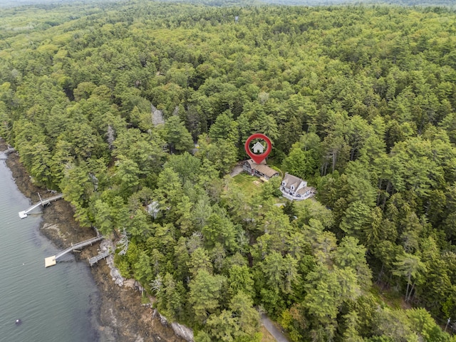 490 Cross Point Rd, Edgecomb, ME 04556 - aerial view of property's location featuring a forest and a large body of water