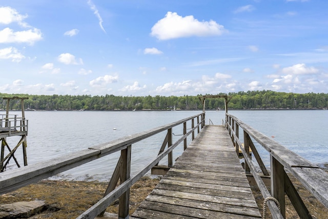 490 Cross Point Rd, Edgecomb, ME 04556 - dock featuring a view of trees and a water view