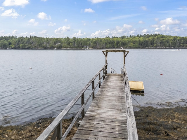490 Cross Point Rd, Edgecomb, ME 04556 - dock with a water view and a forest view