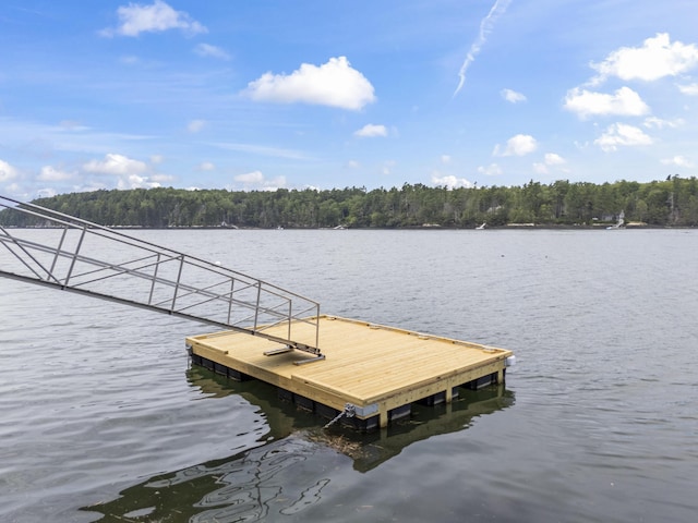 490 Cross Point Rd, Edgecomb, ME 04556 - dock area featuring a forest view and a water view