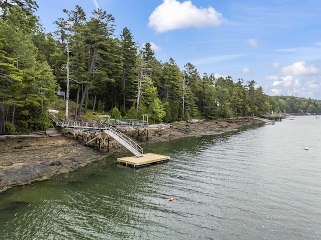 490 Cross Point Rd, Edgecomb, ME 04556 - dock area with a view of trees and a water view