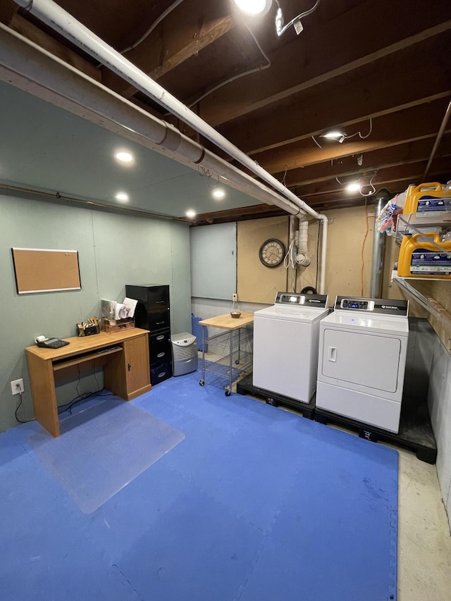 96 N Main St, Milbridge, ME 04658 - unfinished basement featuring separate washer and dryer