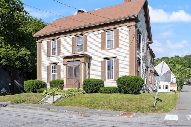 20 Winter St, Augusta, ME 04330 - view of front facade featuring a chimney and a front yard