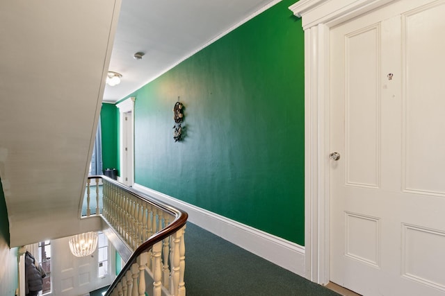 20 Winter St, Augusta, ME 04330 - hallway with carpet floors and a chandelier