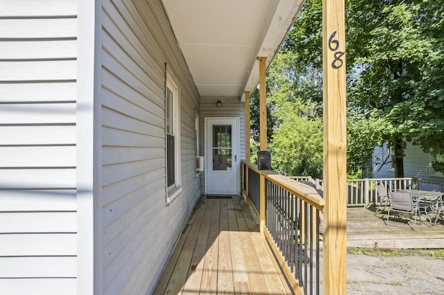 68 Newbury St, Auburn, ME 04210 - wooden deck with outdoor dining area