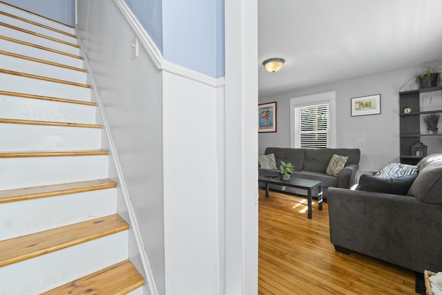 68 Newbury St, Auburn, ME 04210 - staircase with wood finished floors
