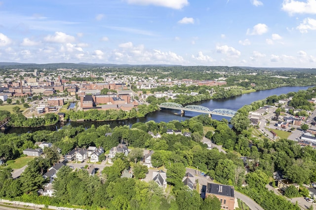 68 Newbury St, Auburn, ME 04210 - aerial view of property's location featuring a notable bridge and a nearby body of water