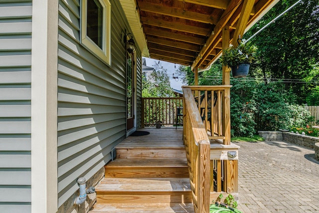 42 Sargent St, Westbrook, ME 04092 - wooden terrace with a patio