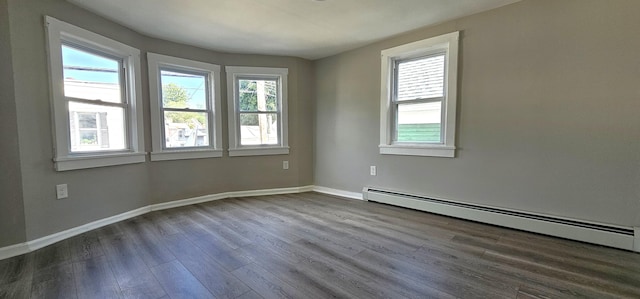 158 Water St, Waterville, ME 04901 - spare room featuring baseboard heating and dark wood finished floors