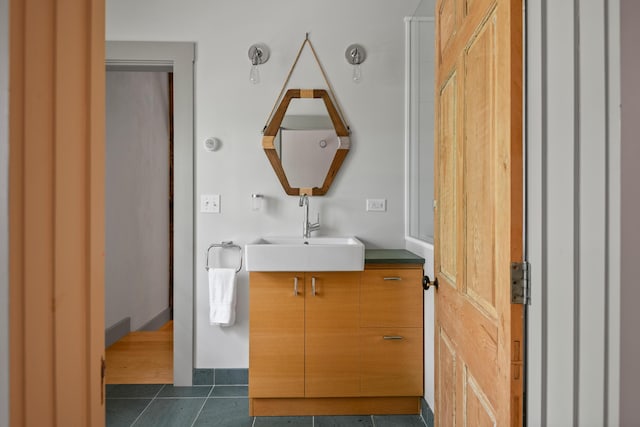 372 Bald Head Rd, Arrowsic, ME 04530 - bathroom with a sink and tile patterned flooring