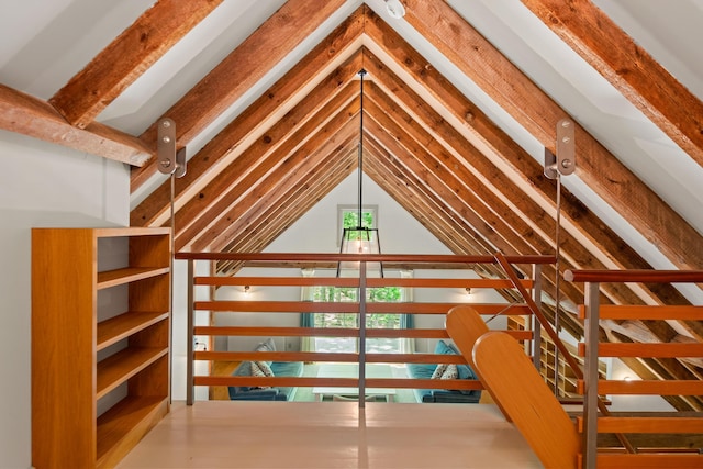 372 Bald Head Rd, Arrowsic, ME 04530 - attic featuring an upstairs landing