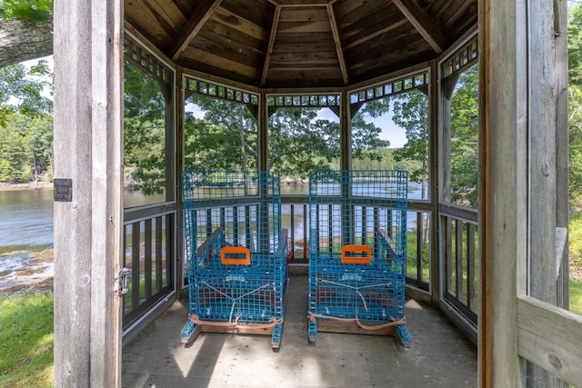 15 Tranquility Way, Ellsworth, ME 04605 - sunroom with a water view and healthy amount of natural light