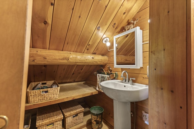 15 Tranquility Way, Ellsworth, ME 04605 - bathroom with wooden walls and a sink