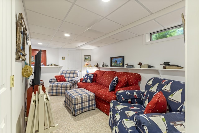 15 Tranquility Way, Ellsworth, ME 04605 - living area with a drop ceiling and recessed lighting