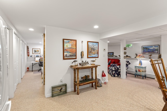 15 Tranquility Way, Ellsworth, ME 04605 - corridor featuring light carpet and recessed lighting