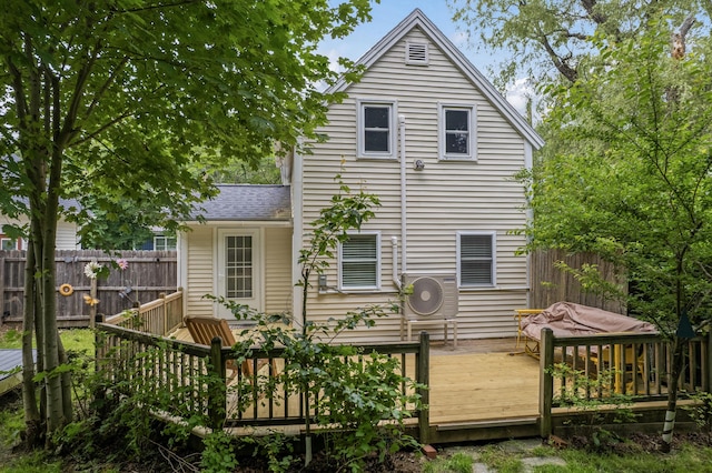 23 Cottage Dr, Friendship, ME 04547 - back of house with a wooden deck and a shingled roof