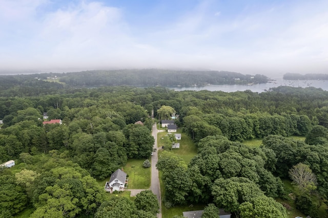 23 Cottage Dr, Friendship, ME 04547 - aerial view of property's location with a heavily wooded area and a nearby body of water