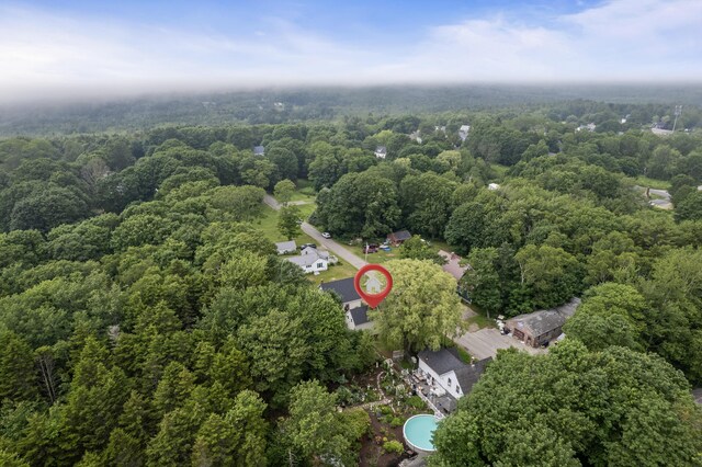 23 Cottage Dr, Friendship, ME 04547 - aerial overview of property's location with a heavily wooded area