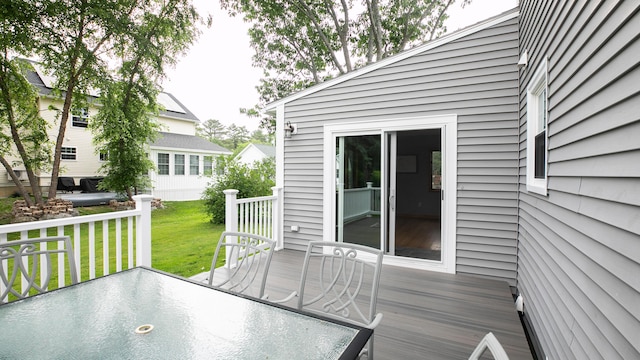 48 Clover Ln, Brewer, ME 04412 - deck with a lawn and outdoor dining area