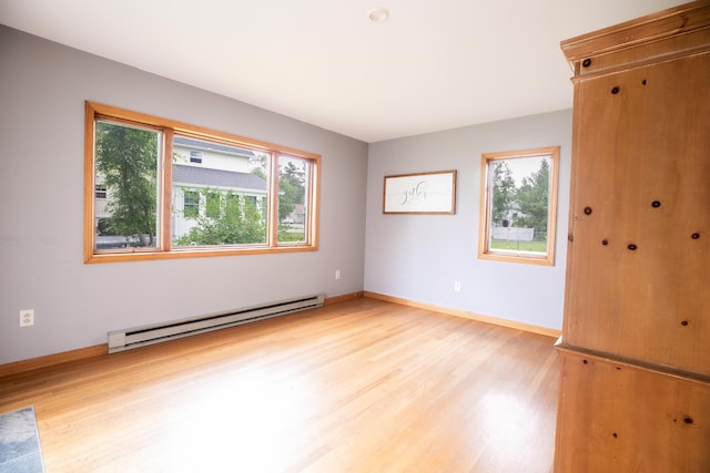 48 Clover Ln, Brewer, ME 04412 - empty room with baseboard heating and light wood-style flooring