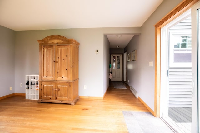 48 Clover Ln, Brewer, ME 04412 - hallway featuring light wood finished floors and baseboard heating