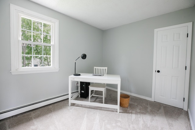 48 Clover Ln, Brewer, ME 04412 - office space featuring a baseboard heating unit and carpet
