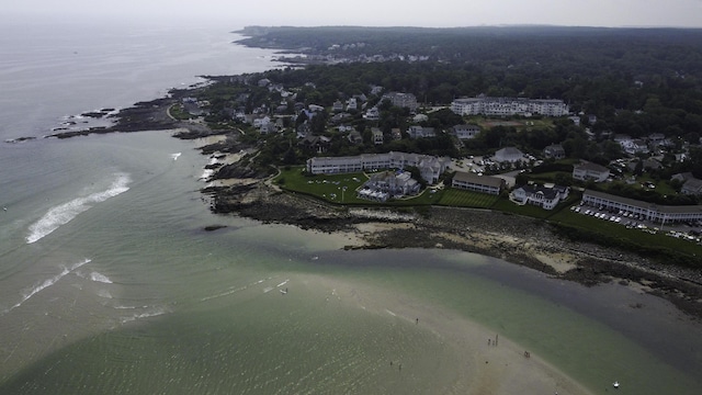 17 Summit St, Ogunquit, ME 03907 - aerial view of property and surrounding area featuring unending shoreline and a forest