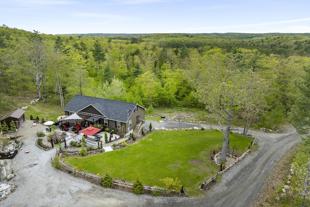 85 Lions Ridge Rd, Alna, ME 04535 - aerial view of property and surrounding area featuring a forest