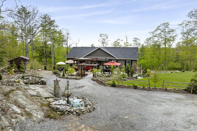 85 Lions Ridge Rd, Alna, ME 04535 - view of front of property with roof with shingles and gravel driveway