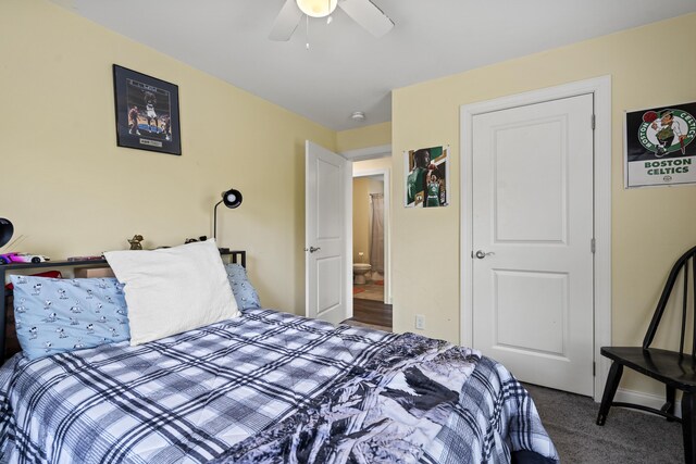 85 Lions Ridge Rd, Alna, ME 04535 - bedroom featuring carpet floors and ceiling fan
