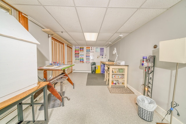 48 Griffin Ave, Hampden, ME 04444 - office with a drop ceiling and carpet