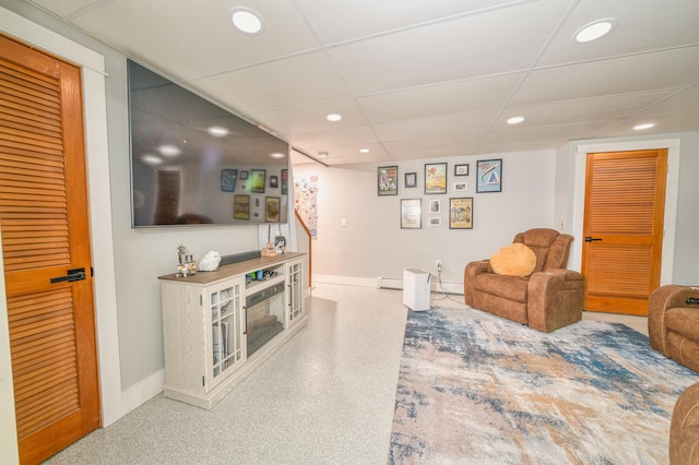 48 Griffin Ave, Hampden, ME 04444 - living area featuring recessed lighting and a drop ceiling