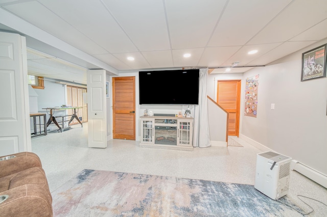 48 Griffin Ave, Hampden, ME 04444 - living area featuring baseboards and recessed lighting