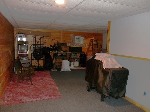 76 Gile Rd, Fayette, ME 04349 - office featuring carpet flooring and wood walls