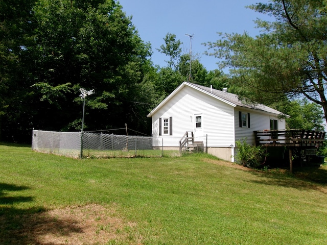 76 Gile Rd, Fayette, ME 04349 - view of yard with a deck