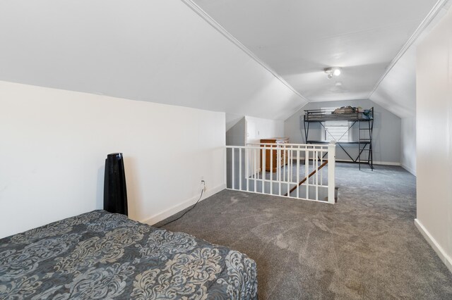 95 Webber Ave, Lewiston, ME 04240 - bedroom featuring carpet floors and lofted ceiling