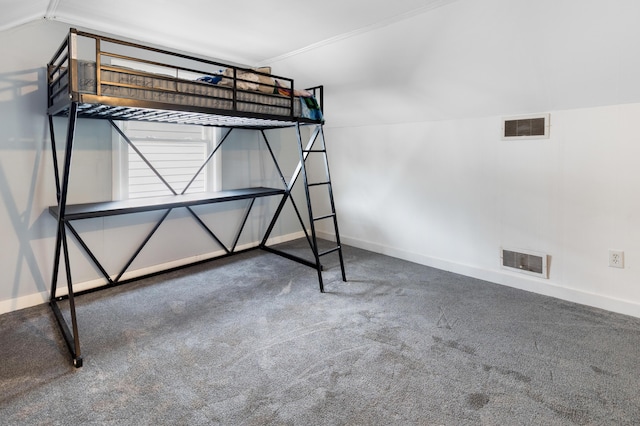 95 Webber Ave, Lewiston, ME 04240 - unfurnished bedroom with vaulted ceiling and carpet floors