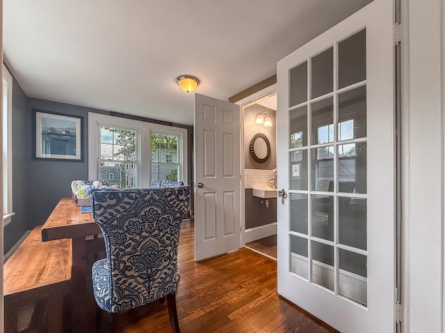 46 Haven Rd, South Portland, ME 04106 - dining room with dark wood-style floors and baseboards