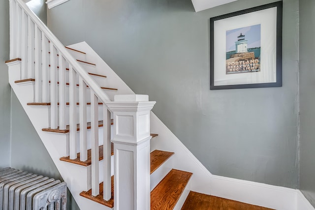 46 Haven Rd, South Portland, ME 04106 - stairway with radiator heating unit