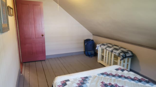 12 High St, Calais, ME 04619 - bedroom with hardwood / wood-style floors and lofted ceiling