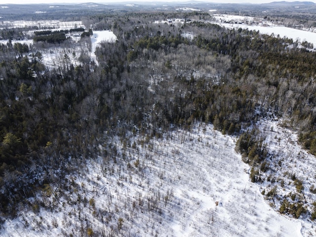 MAP7LOT54 Paine Rd, Dover-Foxcroft, ME 04426 - snowy aerial view with a view of trees and a mountain view