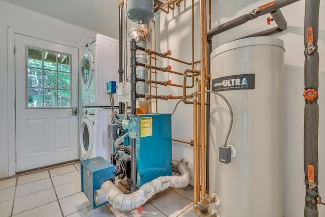 8 Woodside Dr Unit 1, Gorham, ME 04038 - utilities featuring stacked washing machine and dryer and water heater