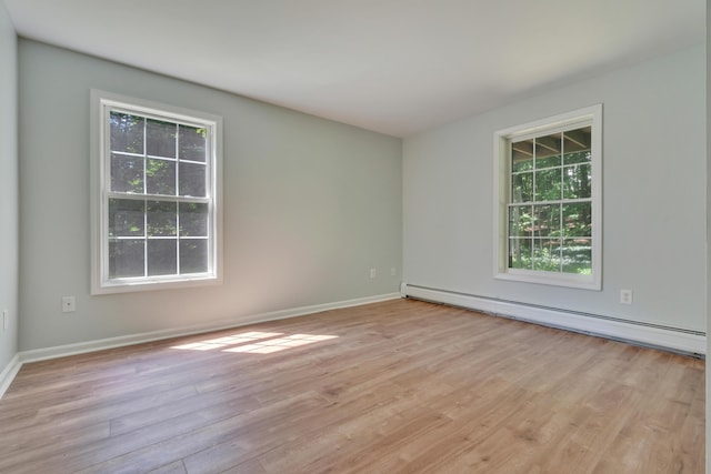 8 Woodside Dr Unit 1, Gorham, ME 04038 - spare room featuring a baseboard heating unit and light wood finished floors