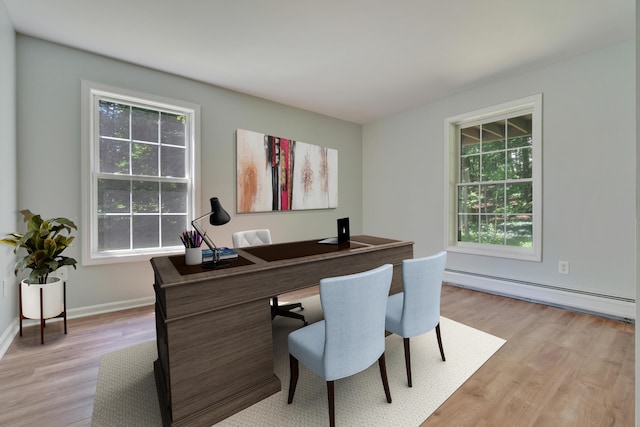 8 Woodside Dr Unit 1, Gorham, ME 04038 - home office featuring a baseboard radiator and light wood finished floors