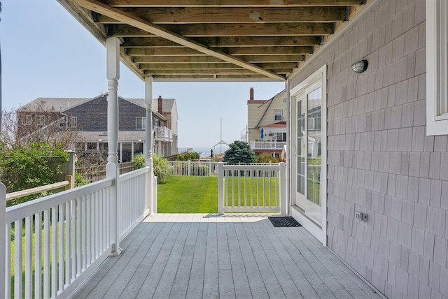 42 Rachel Carson Ln, Wells, ME 04090 - wooden deck featuring a yard