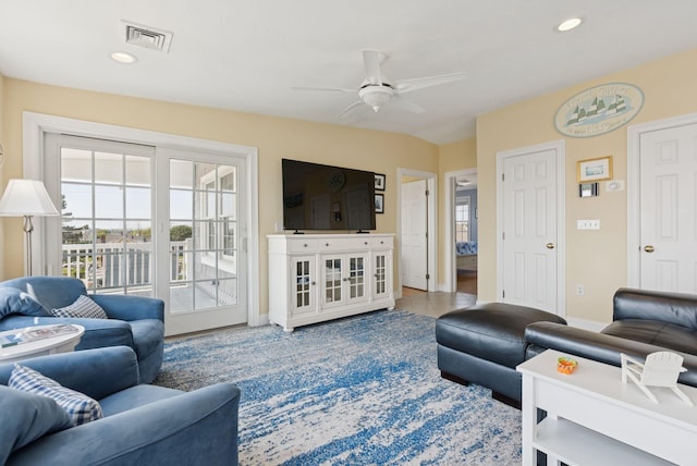 42 Rachel Carson Ln, Wells, ME 04090 - living area with a ceiling fan, plenty of natural light, and recessed lighting