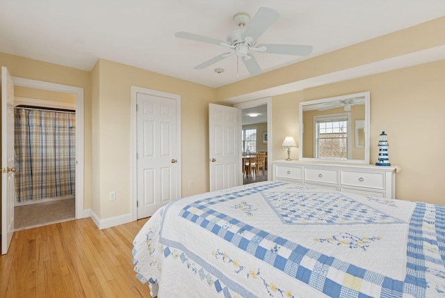 42 Rachel Carson Ln, Wells, ME 04090 - bedroom with light wood-style floors and ceiling fan